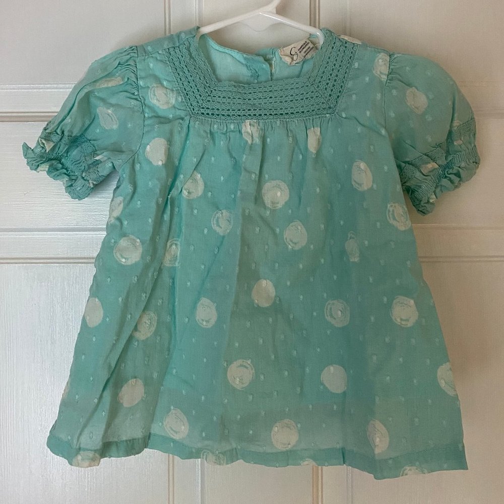 Polka Dot Puff Sleeve Shirt